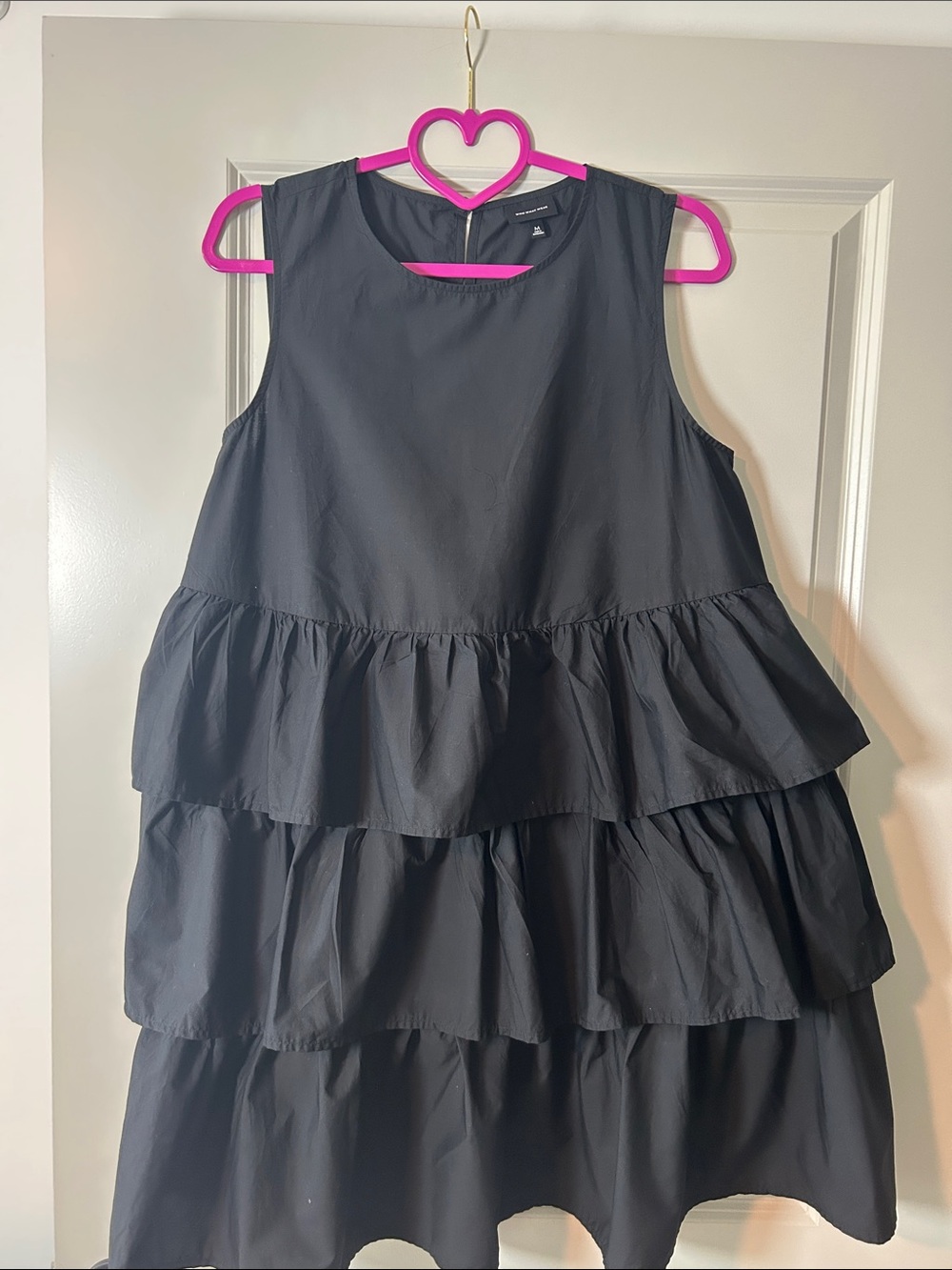 Who What Wear Black Tiered Sleeveless Dress for Women